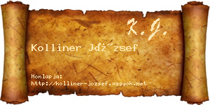 Kolliner József névjegykártya